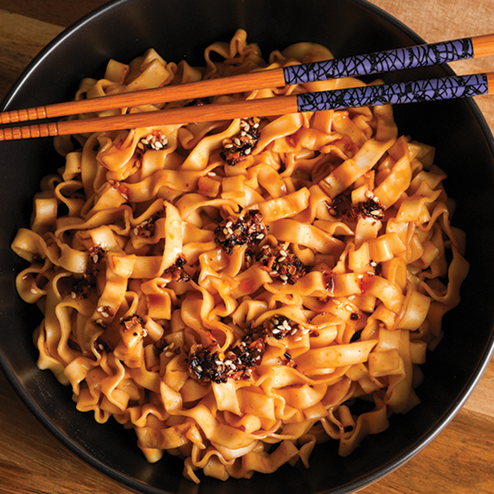 bowl of noodles with SIJANG chili crunch